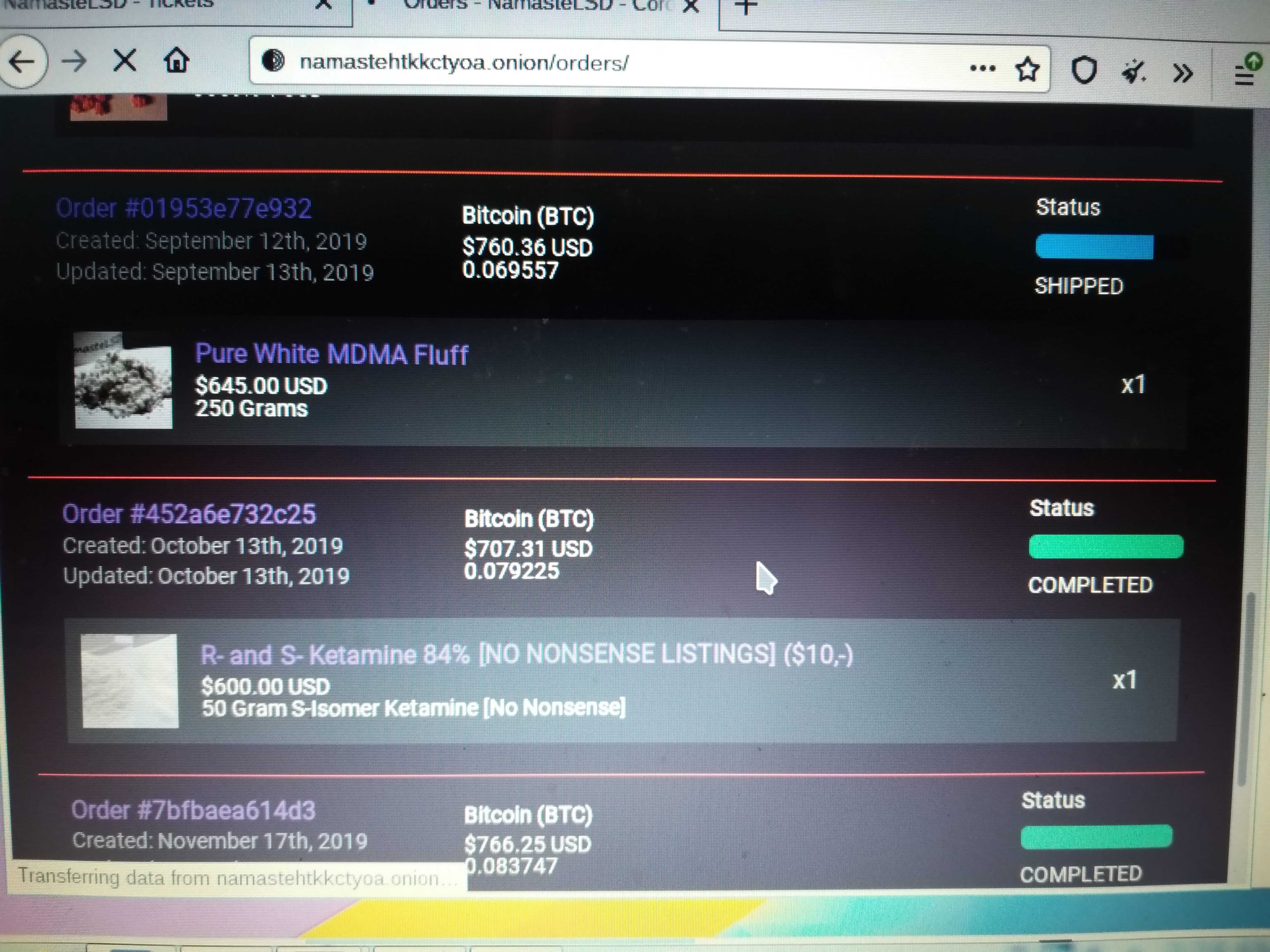 Party Drugs Being Ordered from NamasteLSD